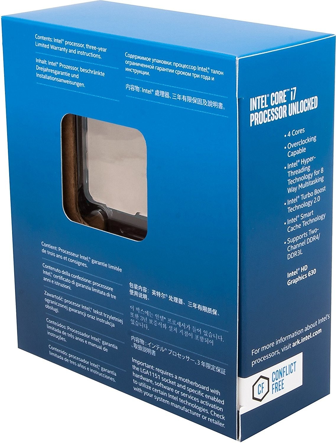 Intel Core i7-7700K Unlocked Processor 8M Cache up to 4.50 GHz Quad-Core Kaby