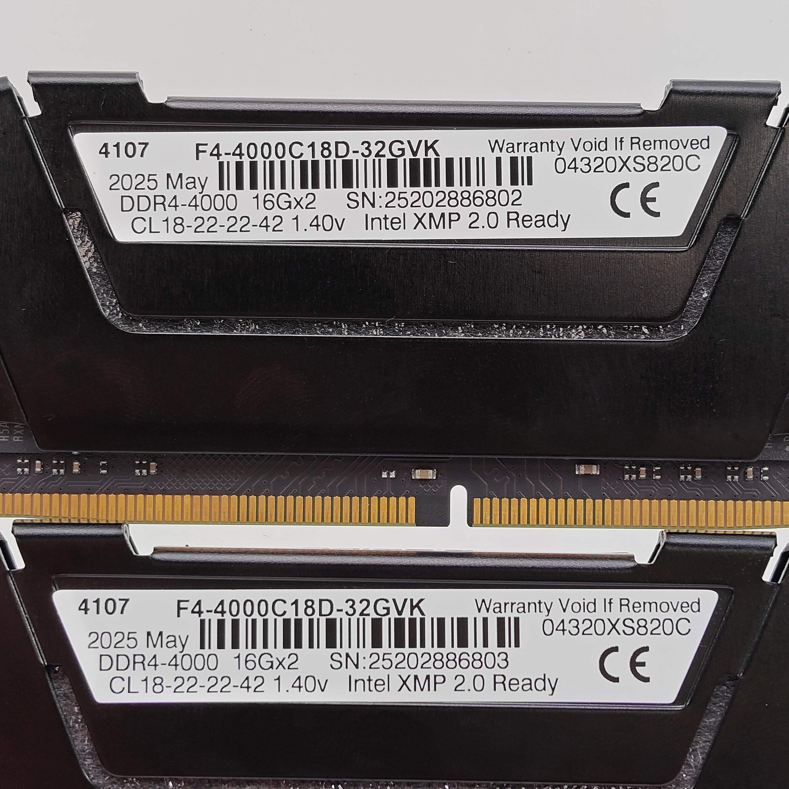 G.Skill Ripjaws V 32GB (2x16GB) RAM DDR4 4000MHz F4-4000C18D-32GVK