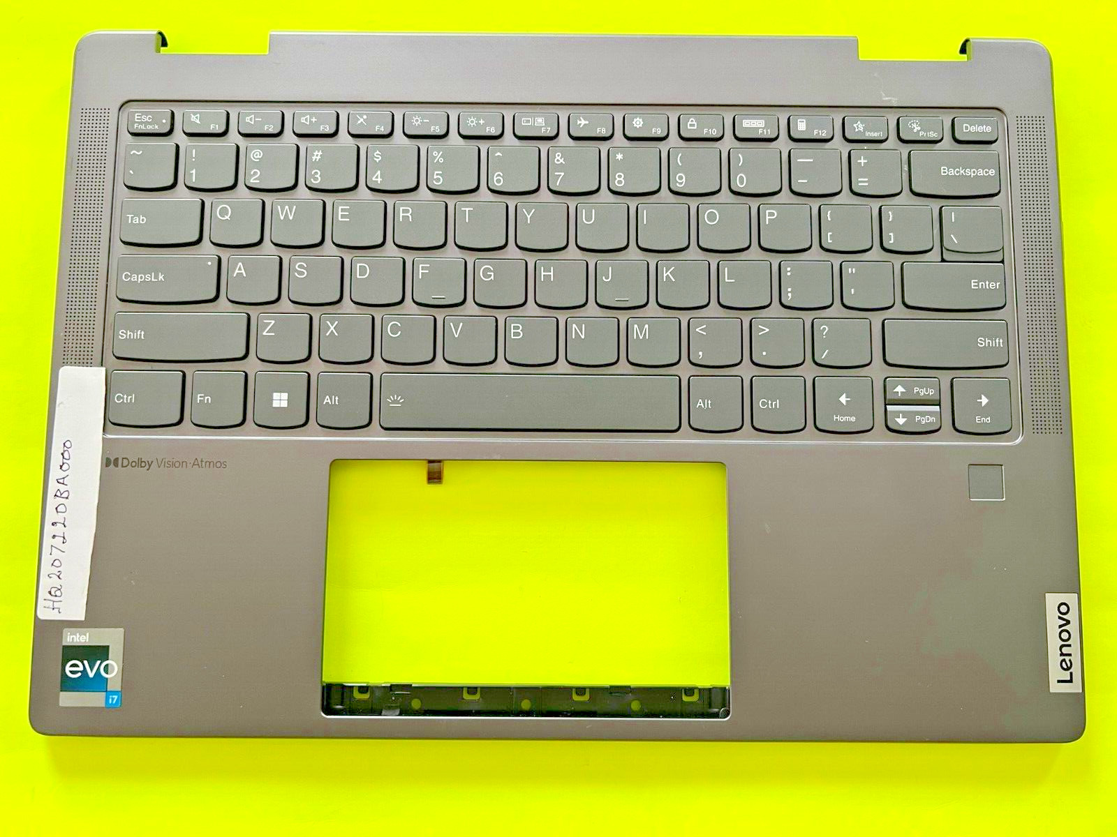 HQ207220BA000 Lenovo Yoga 7 14IRL8 US Palmrest Keyboard 82YL0005US Storm Grey