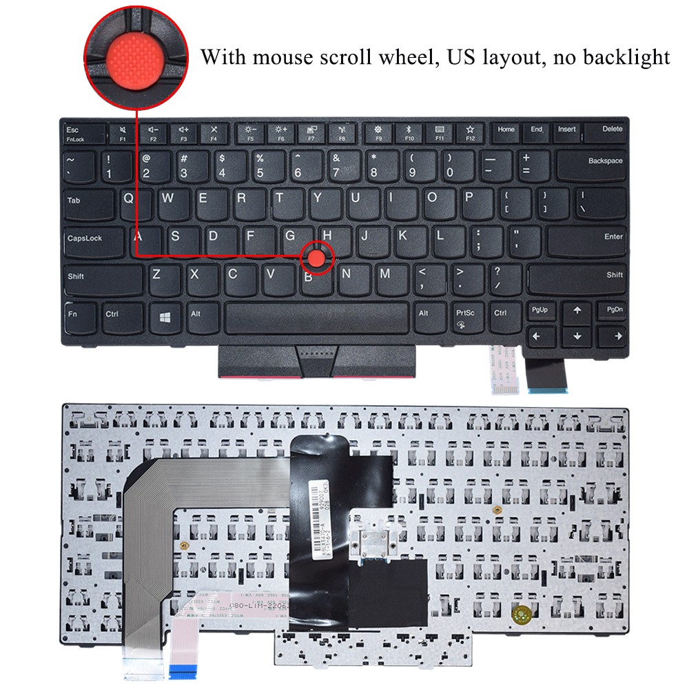 Black Keyboard Fit For Lenovo ThinkPad A485 T470 T480 01AX446