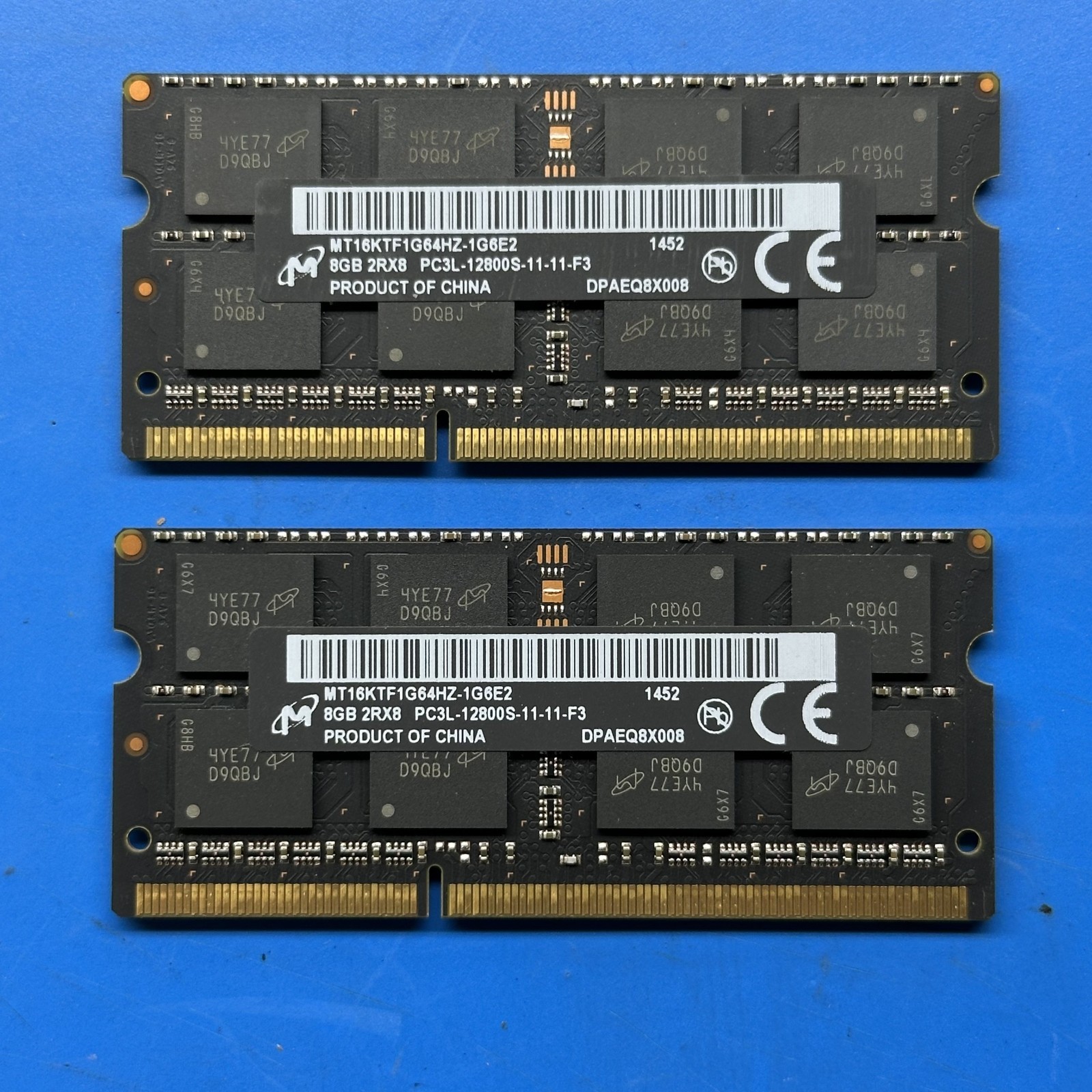 Micron 16GB (2x8GB) 2Rx8 PC3L-12800S Laptop Memory MT16KTF1G64HZ-1G6E2
