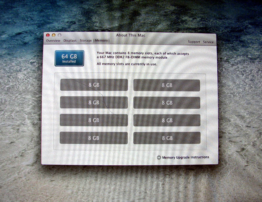 Apple Mac Pro 64GB (8x8GB) PC2-5300F FB-DIMM 2006 1,1 2007 2,1 2008 3,1 Memory