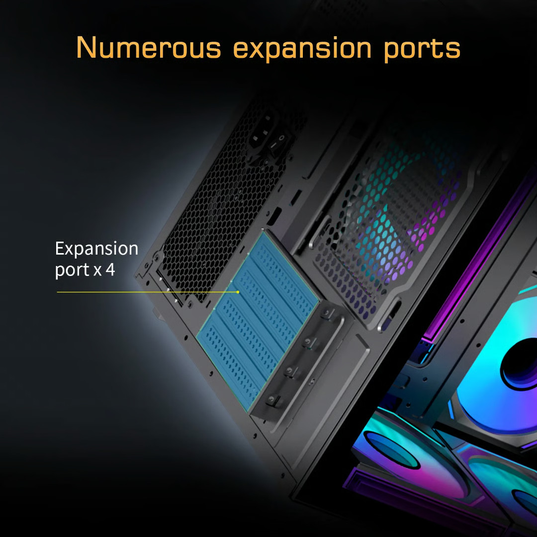 LOVINGCOOL ARGB GAMING PC MATX CASE – TEMPERED GLASS with 3 FANS