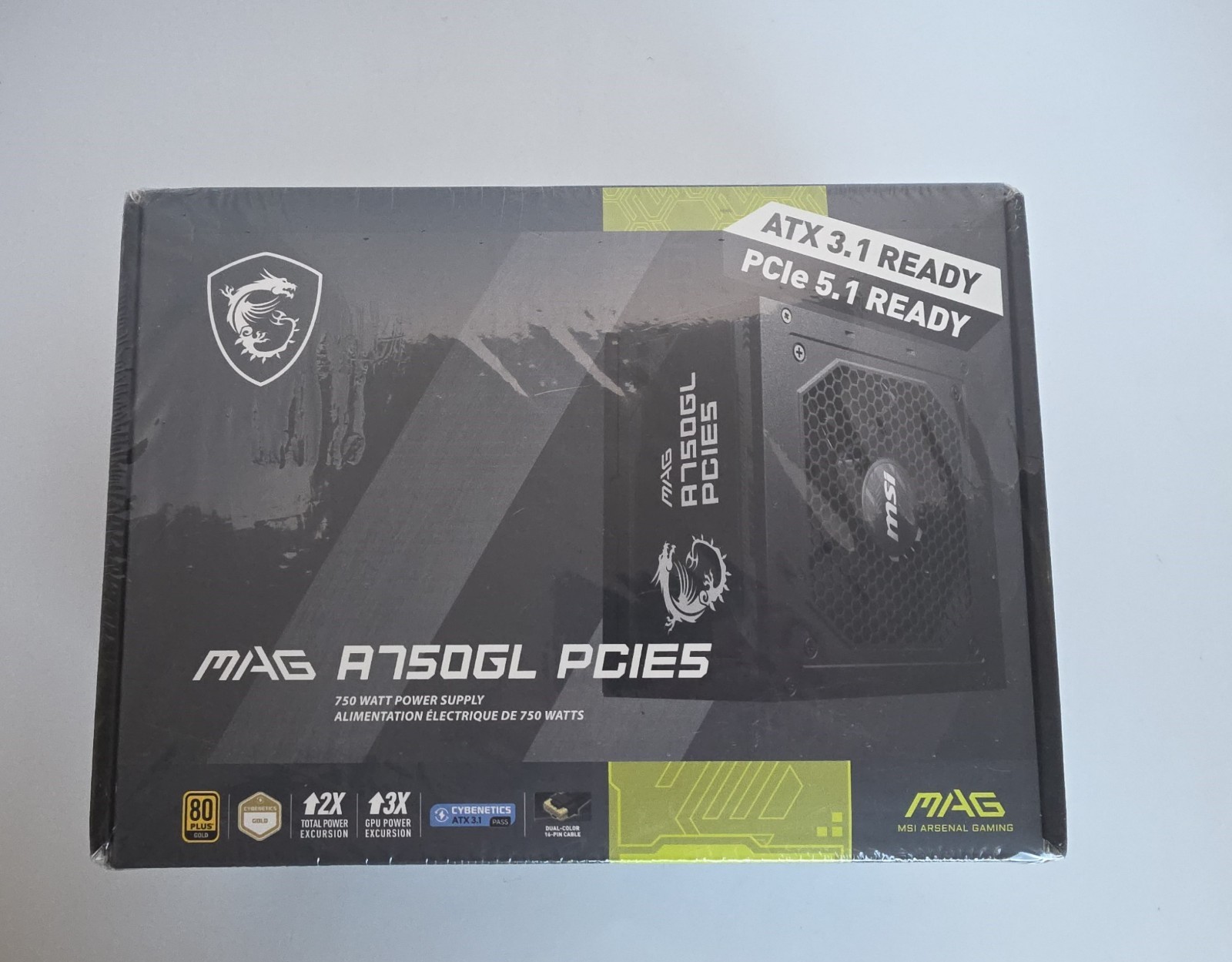 MSI MAG A750GL PCIE5 750 Watt 80 Plus Gold ATX Fully Modular Power Supply