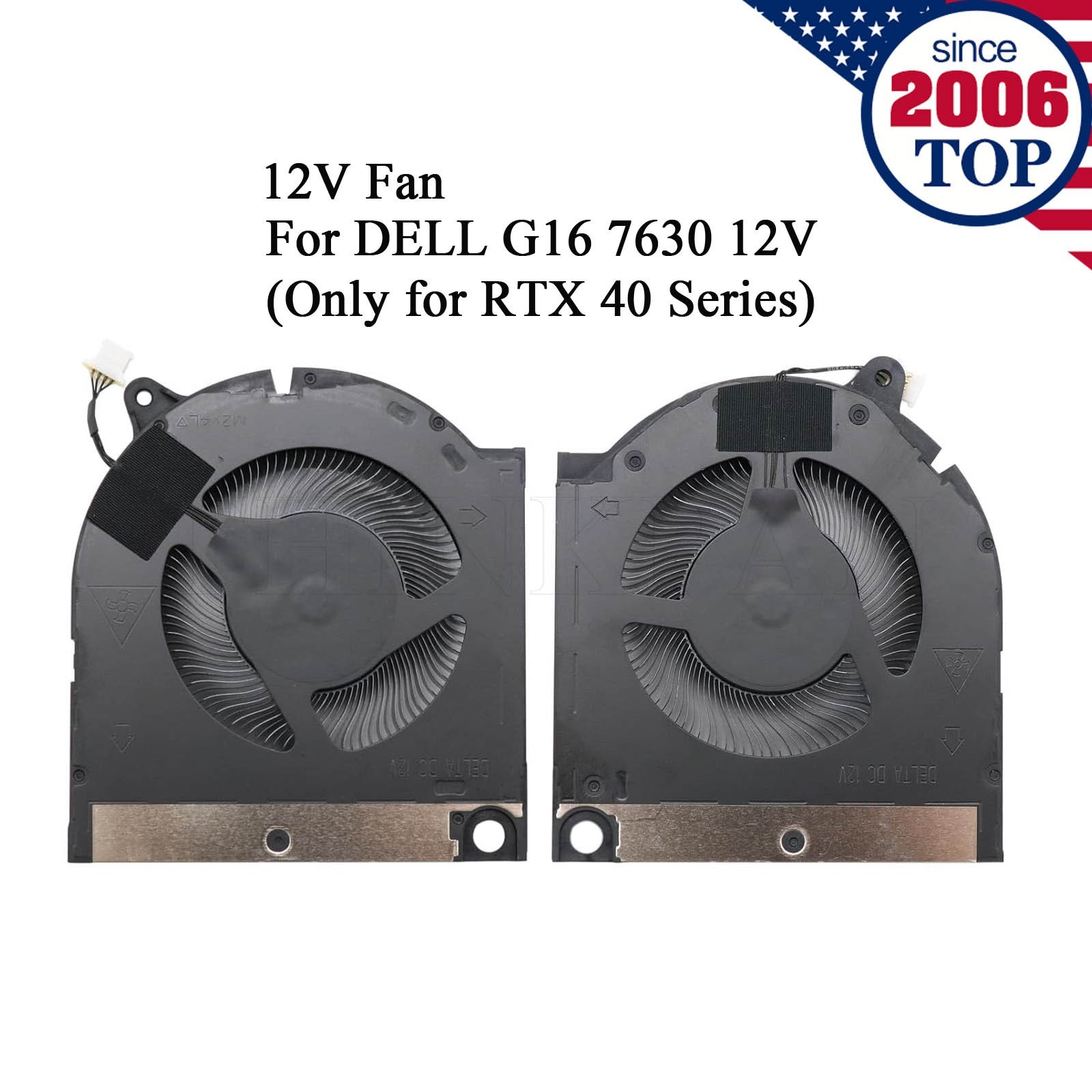 New CPU+GPU 12V Fan for DELL G16 7630 ND8CC13-22E08 (Only for RTX 40 Series)