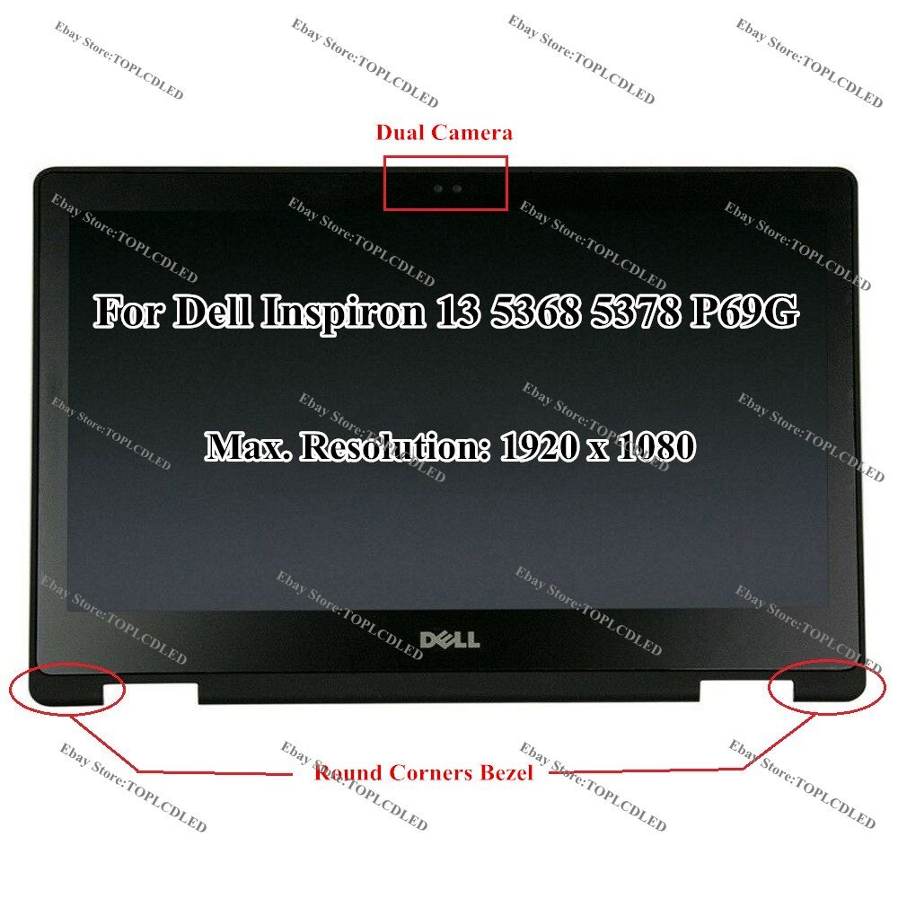 For Dell Inspiron 13 P69G P69G001 13.3″ FHD LCD Touch Screen Digitizer Assembly