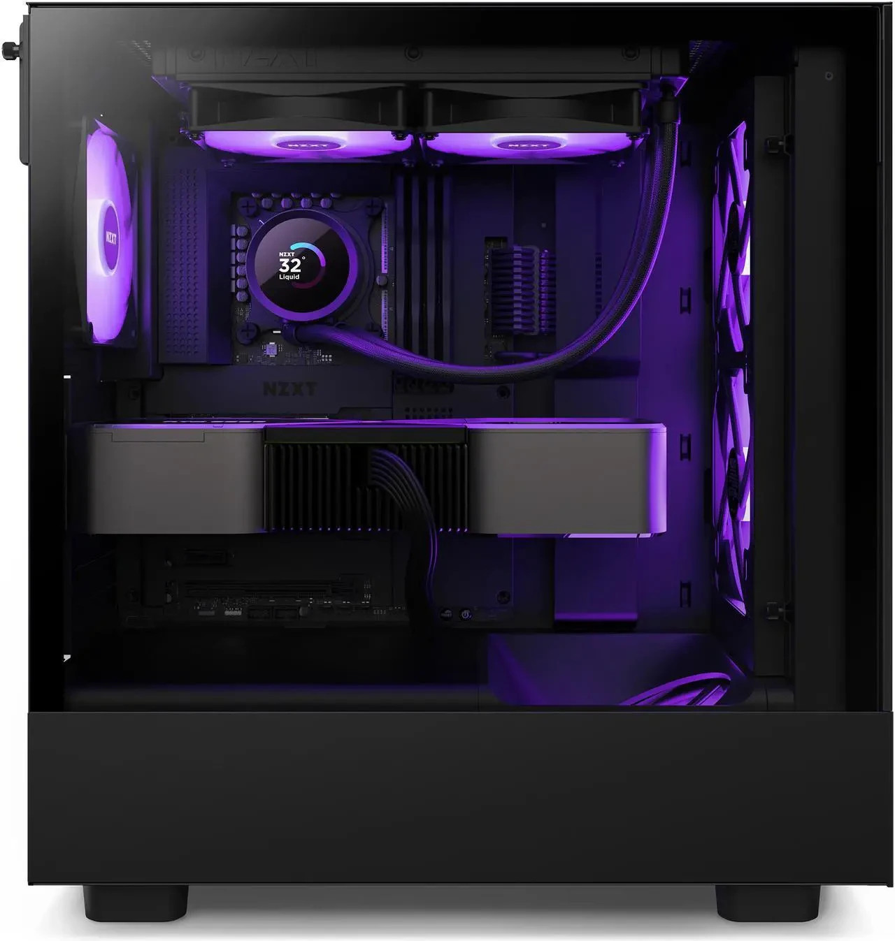 3-Pack NZXT F120 RGB Core 120mm PWM Case Fan RF-C12FF-B1, 4-Pin Dyn Bear Black