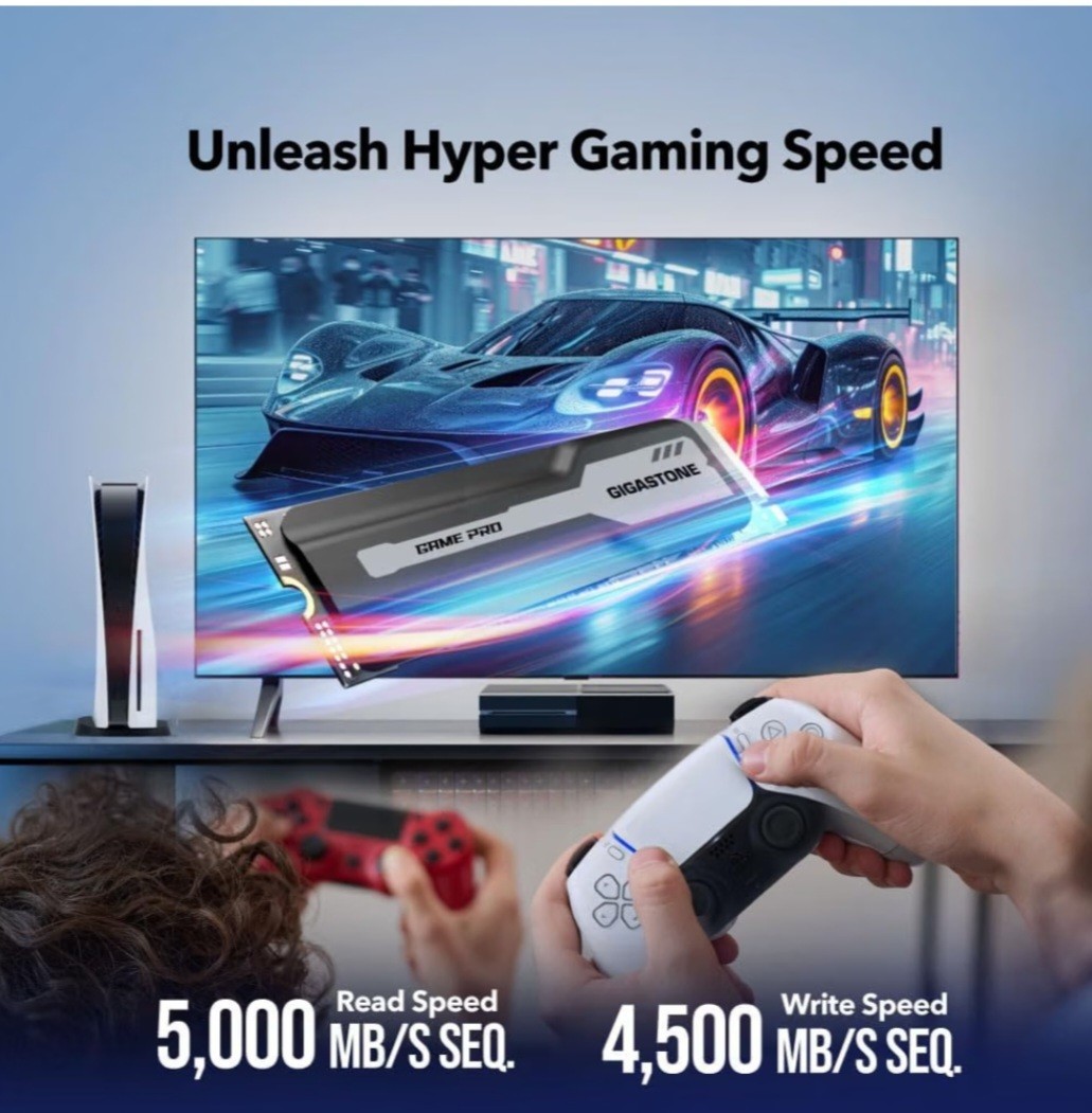 New 0hrs 4TB SSD Pro Gigastone- Taiwan for PS5 or PC 5GB read-wrote