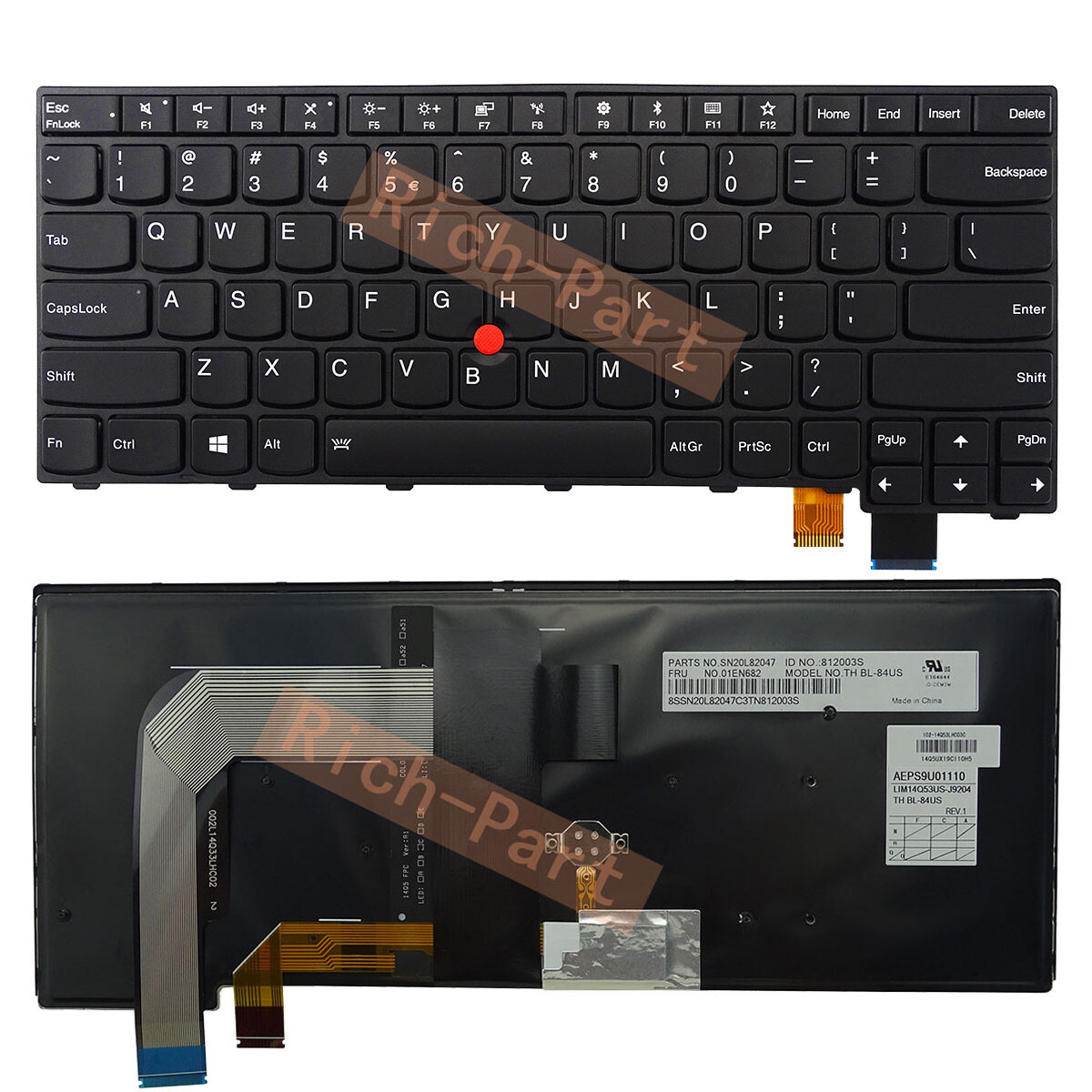 US Layout Backlit W/Trackpoint Keyboard for Lenovo Thinkpad T470P(Not for T460P)