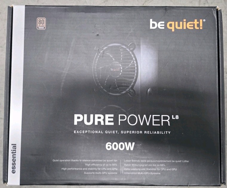 Be Quiet! Pure Power 600W BQ L8-600W Desktop Power Supply