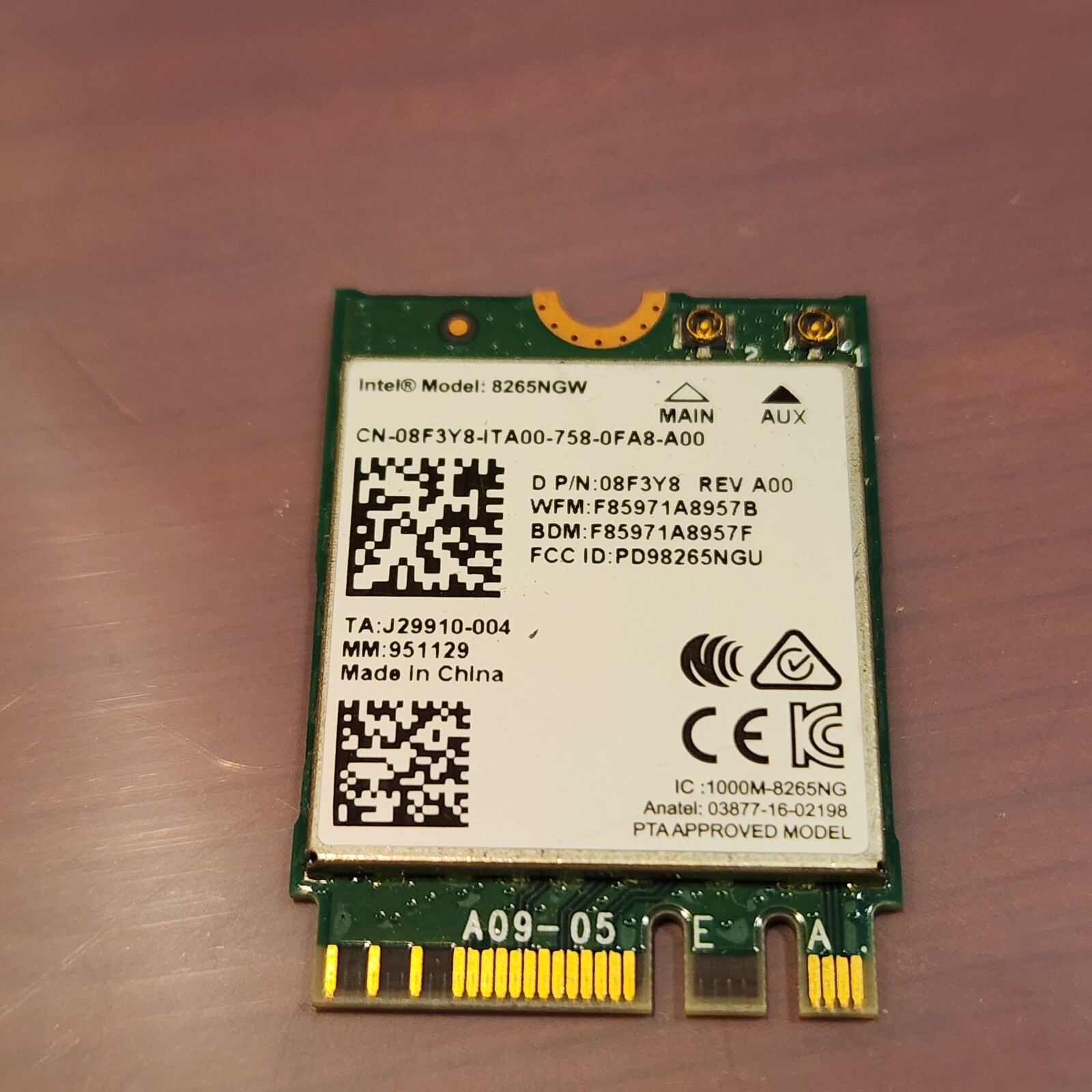 Dell Latitude E7450 7480 5480 5490 5590 WiFi Wireless Bluetooth 4.2 Card 5131