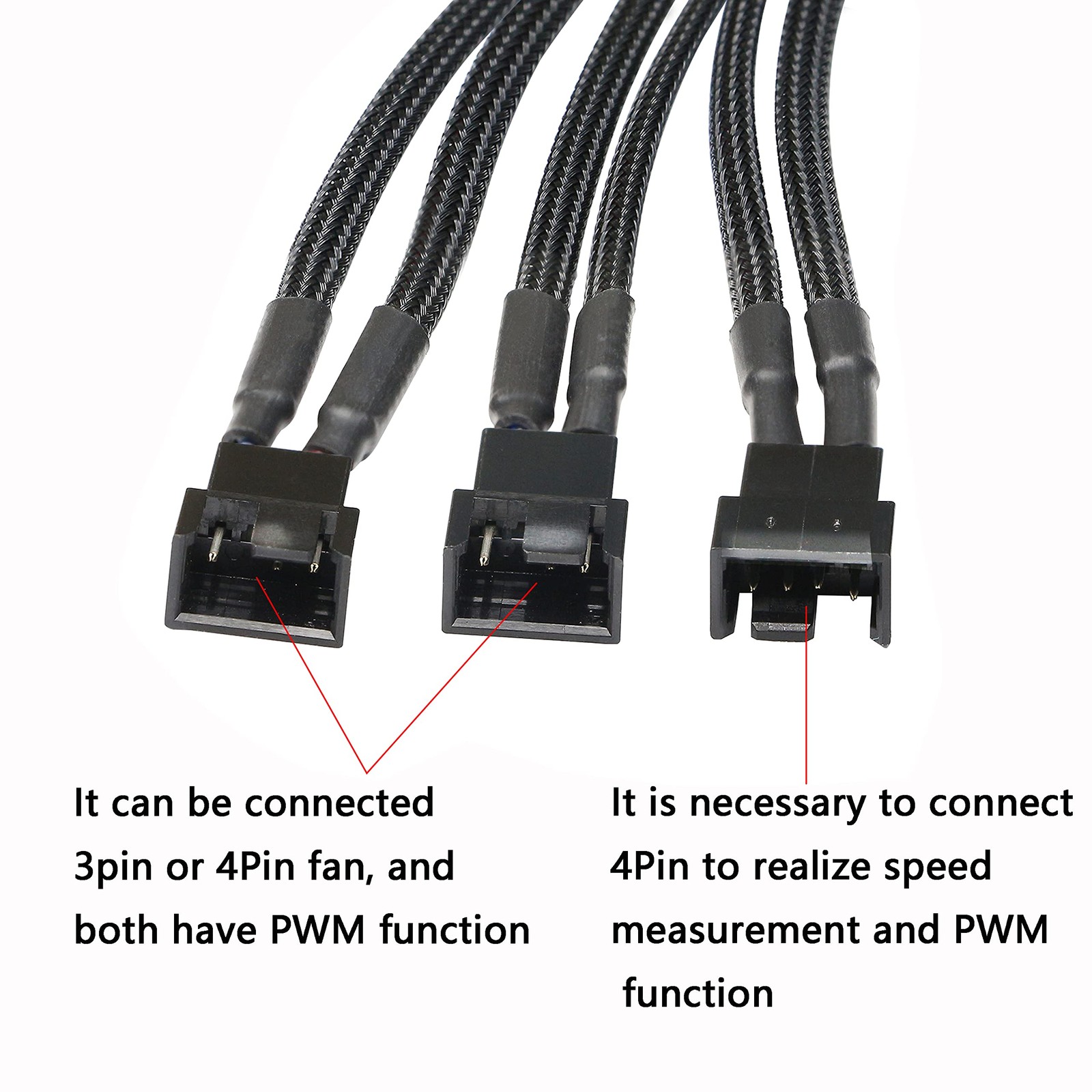 SATA to 3 Pin 4 Pin PWM Fan Adapter Splitter Hub for 12V Desktop Computer Coo…