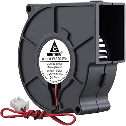 75mm x 30mm 7530 DC 12 Volt Brushless Turbo Blower Cooling Fan 2Pin