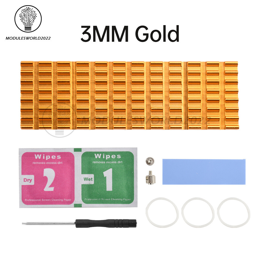For M.2 NGFF NVMe 2280 PCIE SSD Aluminum Cooling Heat Sink With Thermal Pad