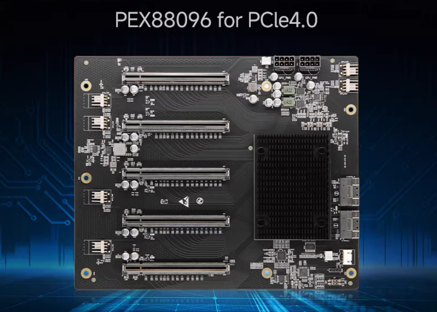 plx88096 PCIe 4.0 expansion card quad-card GPU baseboard 65mm width
