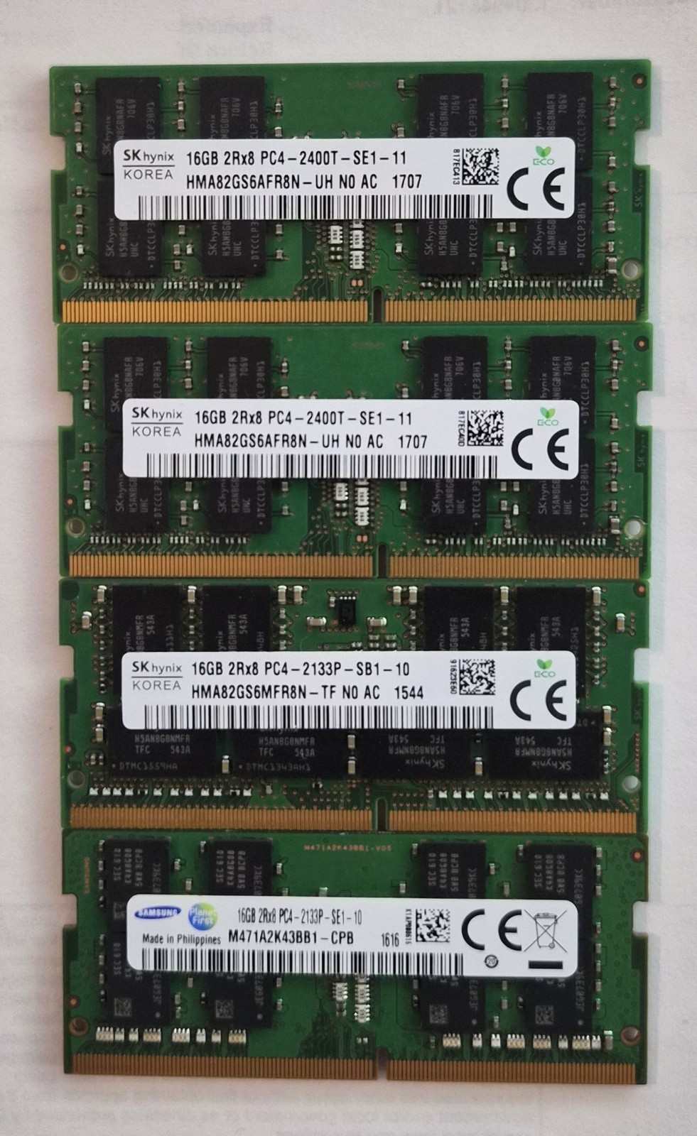 64GB (4x 16GB) SK hynix/Samsung DDR4 2400Mhz/2133Mhz SODIMM Laptop Memory PC4