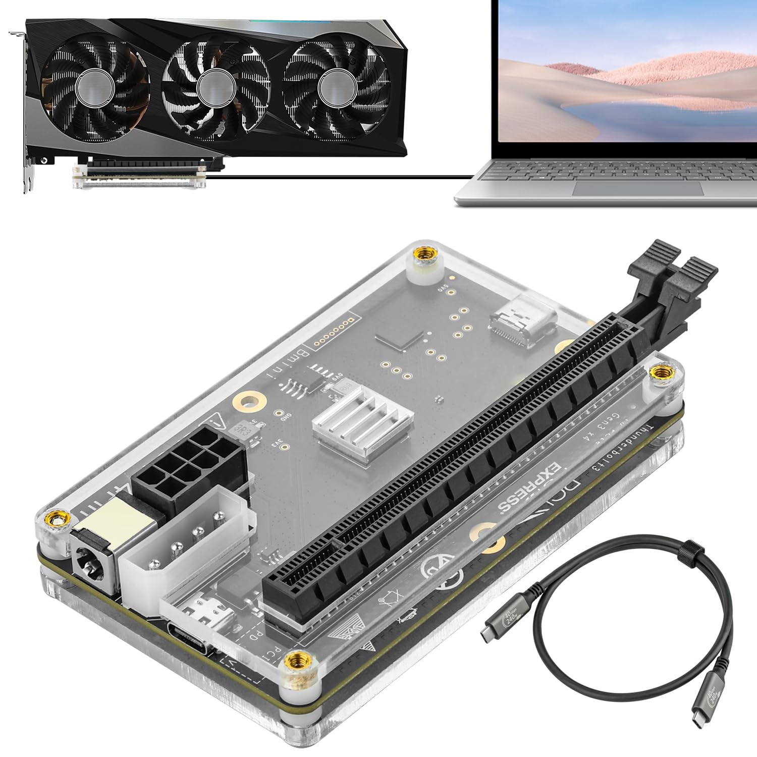 PCIE 3.0 x16 22Gbps eGPU DOCK, Thunderbolt 4 cable, with external GPU NVIDIA …