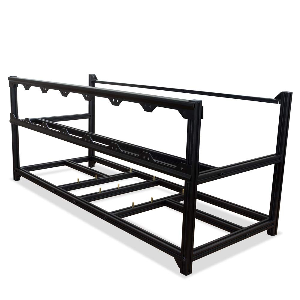 Kingwin 8 GPU Miner Rig Case Frame – Premium Stackable Aluminum Mining Enclosure