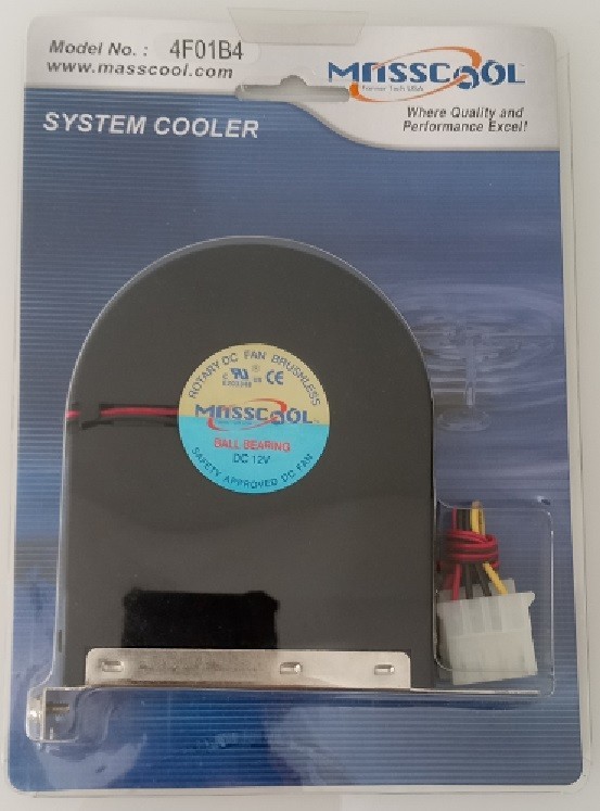 New: Masscool System Cooler Model No. 4F01B4 Ball Bearing DC 12V