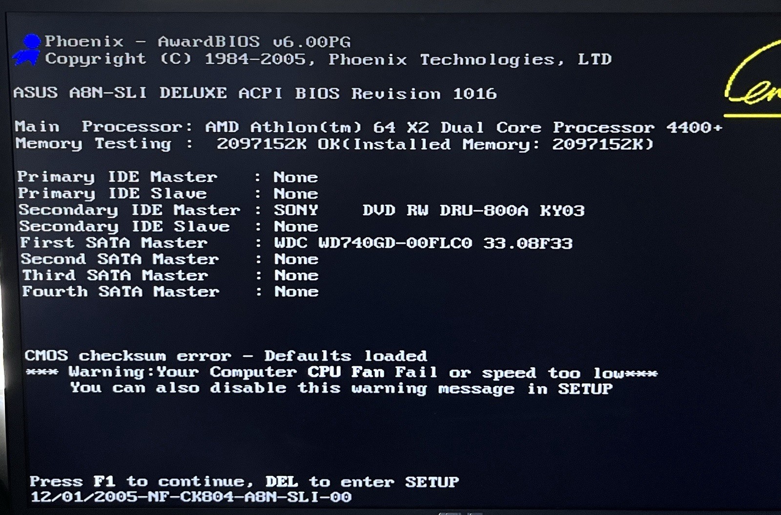ASUS A8N-SLI Deluxe ATX Socket 939 AMD Athlon 64 X2 PNY 7800GT 2GB RAM READ