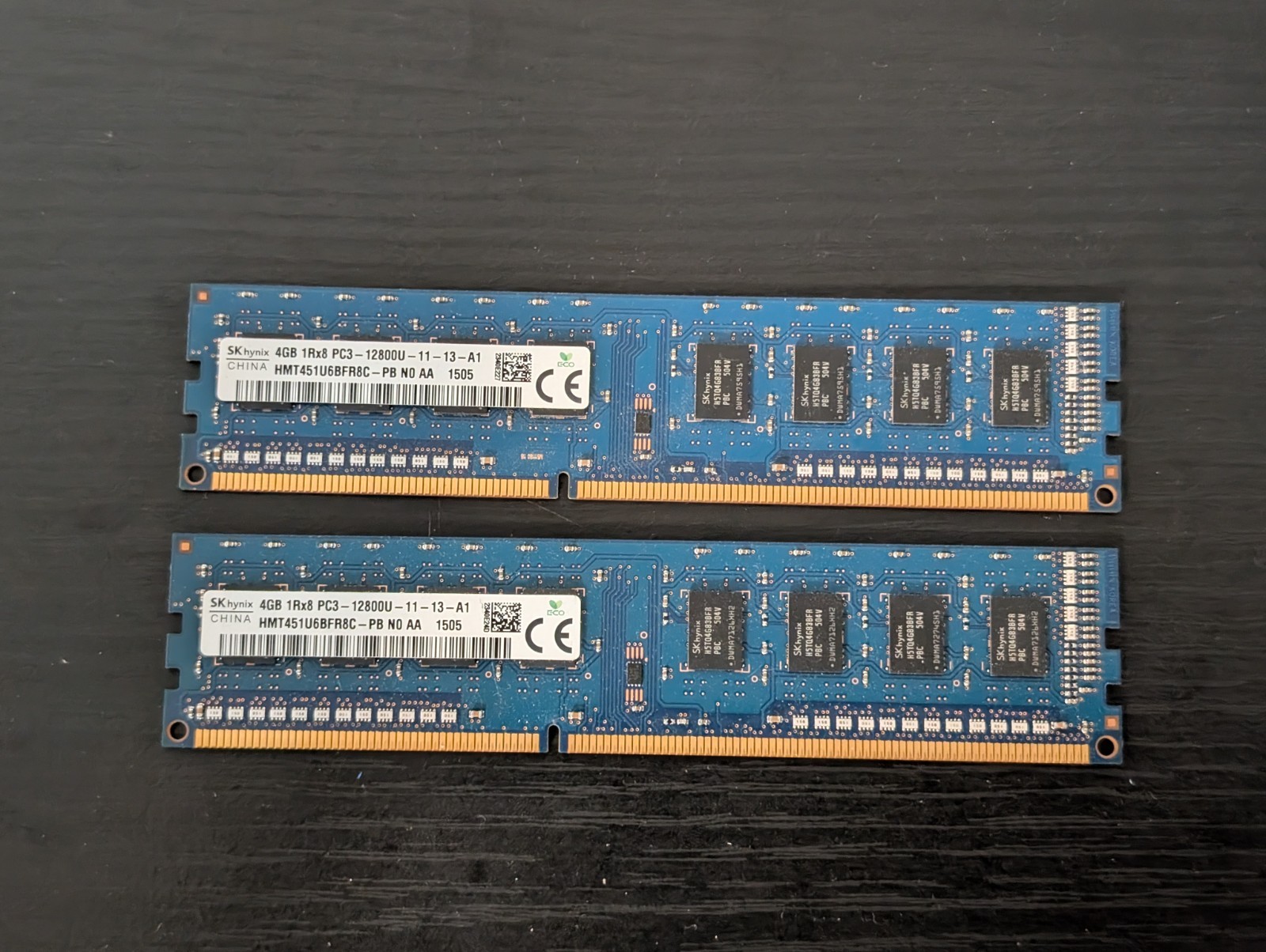 SK Hynix 8GB Kit (2x4GB) 1Rx8 PC3-12800U 1600MHz Desktop RAM (HMT451U6BFR8C-PB)