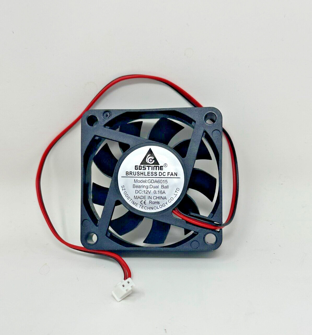 Cooling Fan 2 pin GDSTIME 12v60x15mm Dc Brushless dual ball 4500 RPM