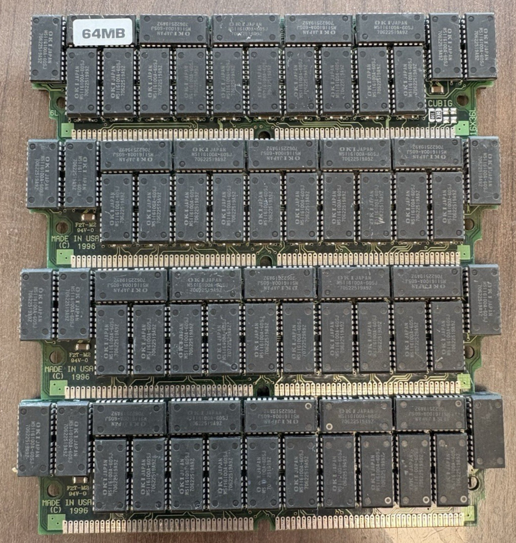 256MB (4X64MB) MEMORY 16MX36 72PIN FPM 60NS 5V RAM SIMM **TESTED**