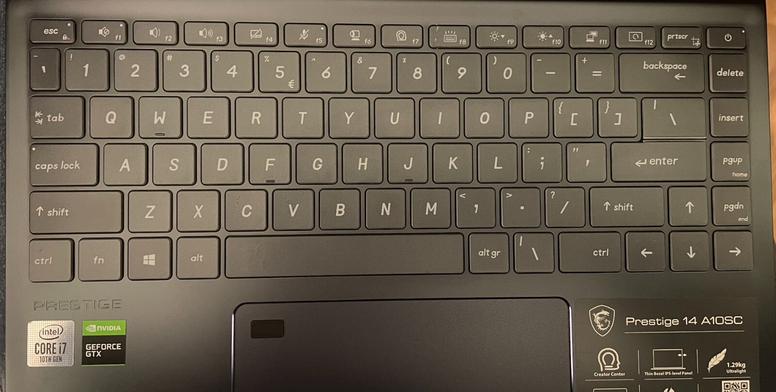 Keyboard Replacement Keys for MSI Prestige 14 A10SC Laptops US Layout Backlit