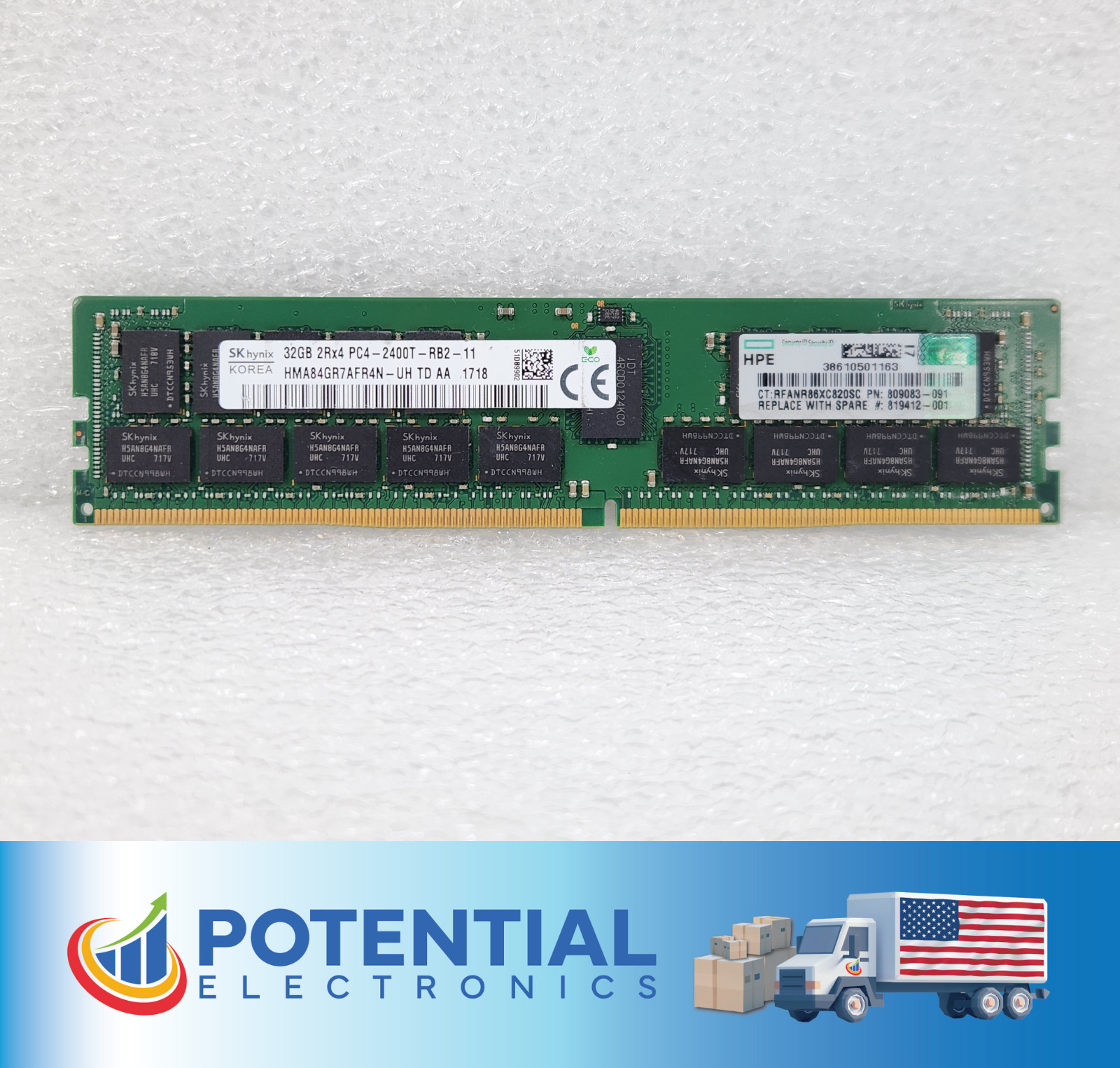 SK Hynix HMA84GR7AFR4N-UH 32GB (1x32GB) 2Rx4 PC4 2400T DDR4 Server Memory