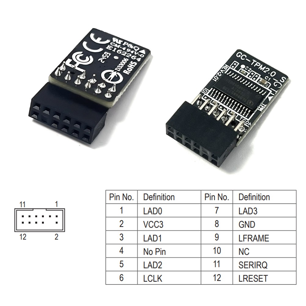 GC-TPM2.0_S 12pin-1 LPC SLB9665 Module For GIGABYTE B360 AORUS GAMING 3 WIFI