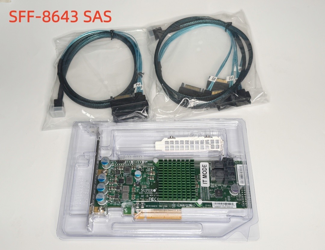 Supermicro 9300-8I 12Gbps HBA IT Mode ZFS FreeNAS unRAID + w/ 2*8643 SAS Cables
