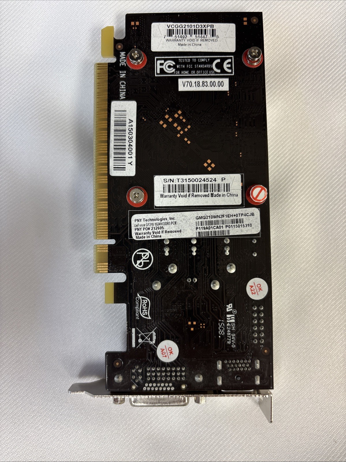 PNY VCGG2101D3XPB GeForce GF210 1024MB DDR3 PCIe Graphics Card Low Profile