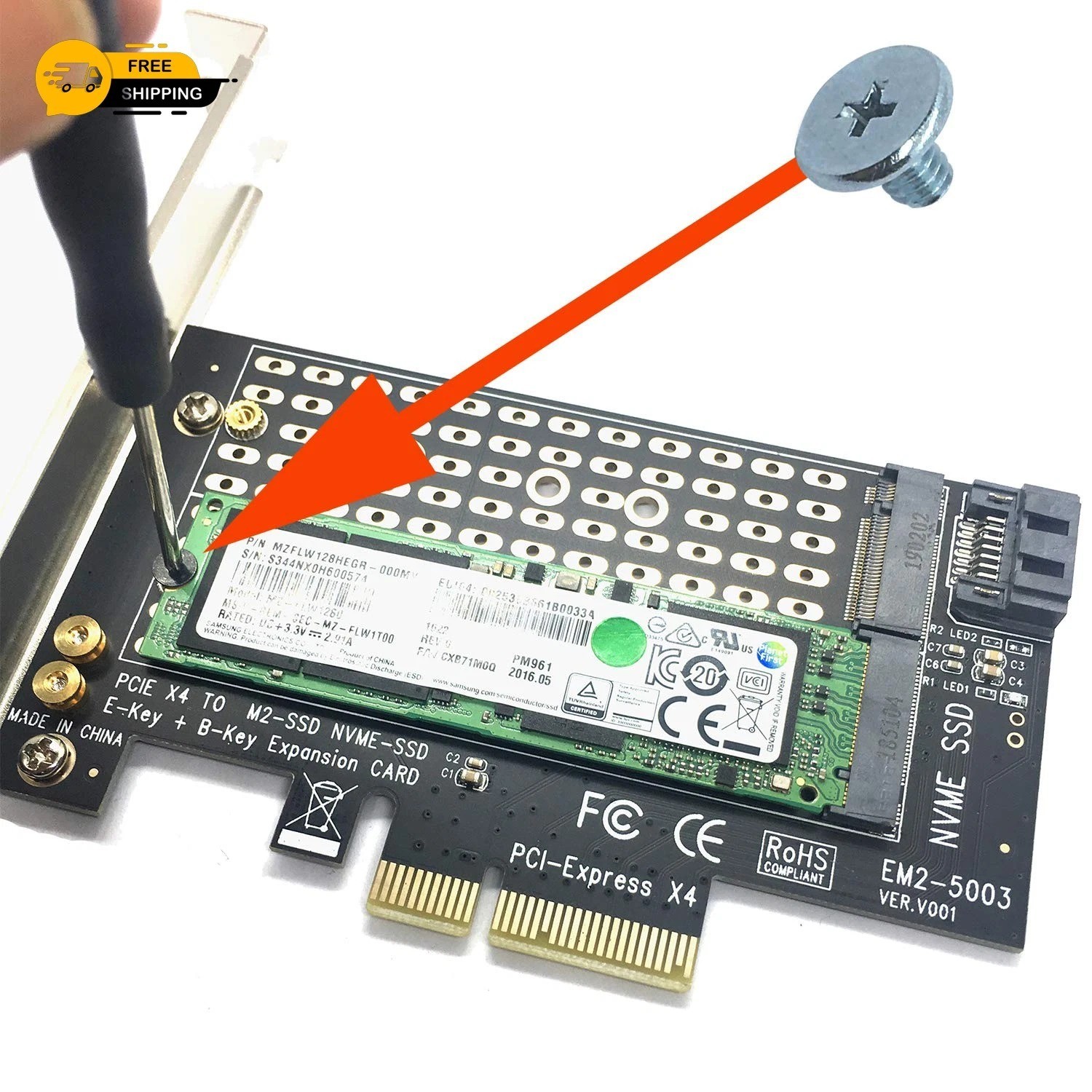 m2 ssd Screws Kit,PCIe NVMe M.2 SSD Mounting Screws – 60x (m2*2.5) Screws +1x…