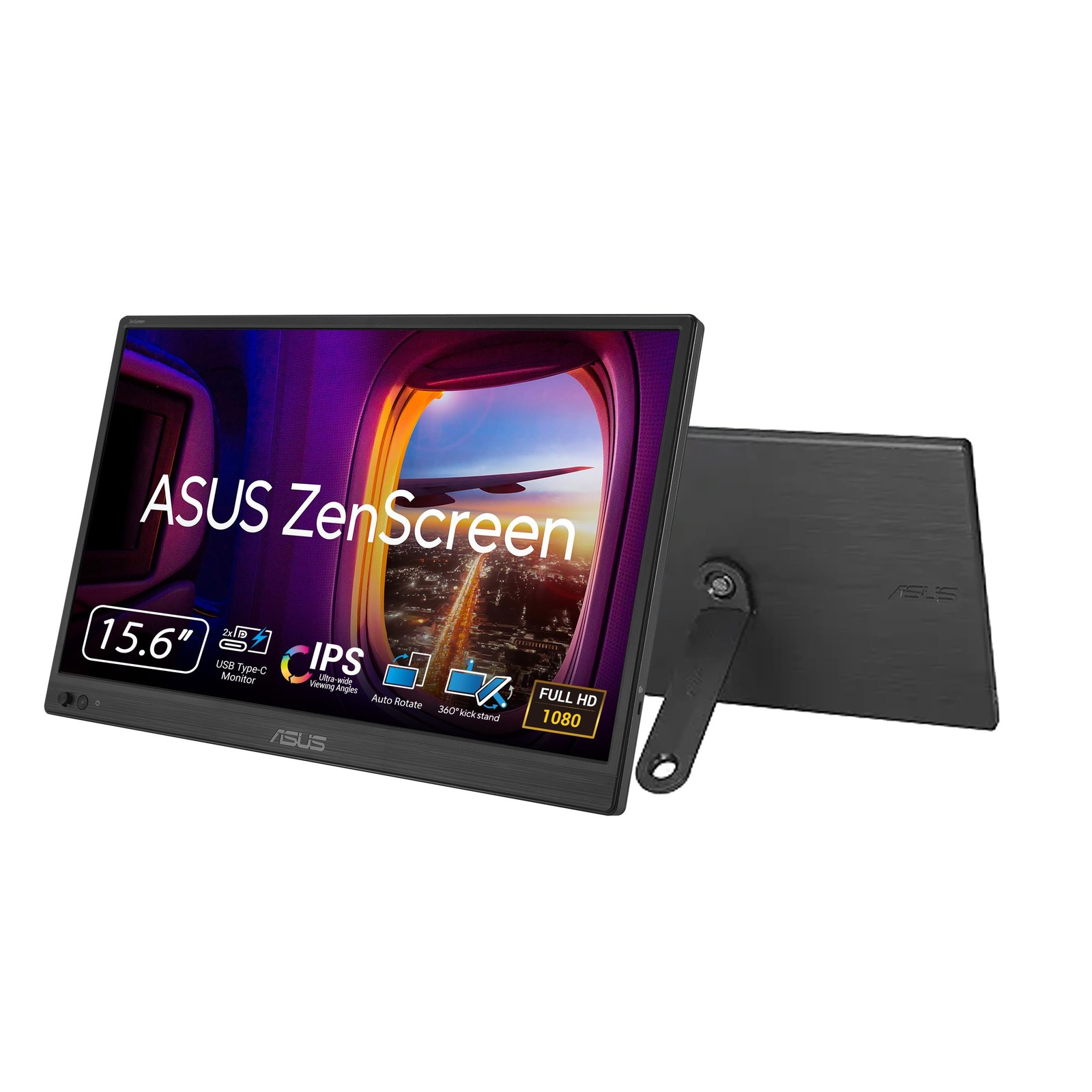 ASUS ZenScreen 16” Portable USB Monitor 8.9″ x 14.2″ x 0.5″, BLACK