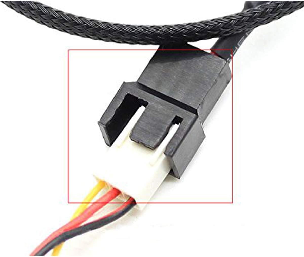 OPSFALCON 2 Pack SATA to 3 Pin / 4 Pin PMW 12V PC Case Fan Power Adapter Cable