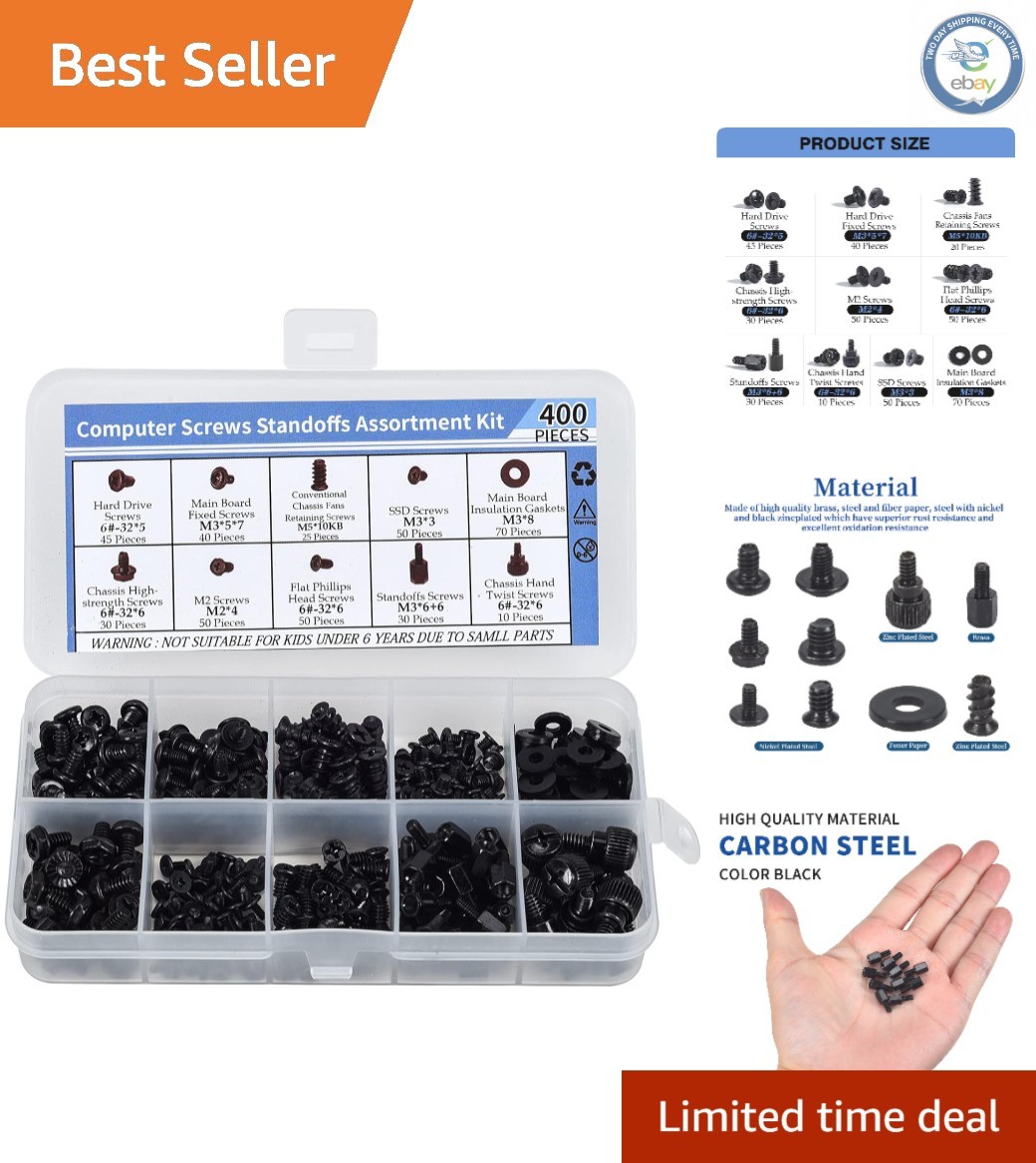 Professional 400PCS Computer Screws Assortment for DIY Projects & Maintenance
