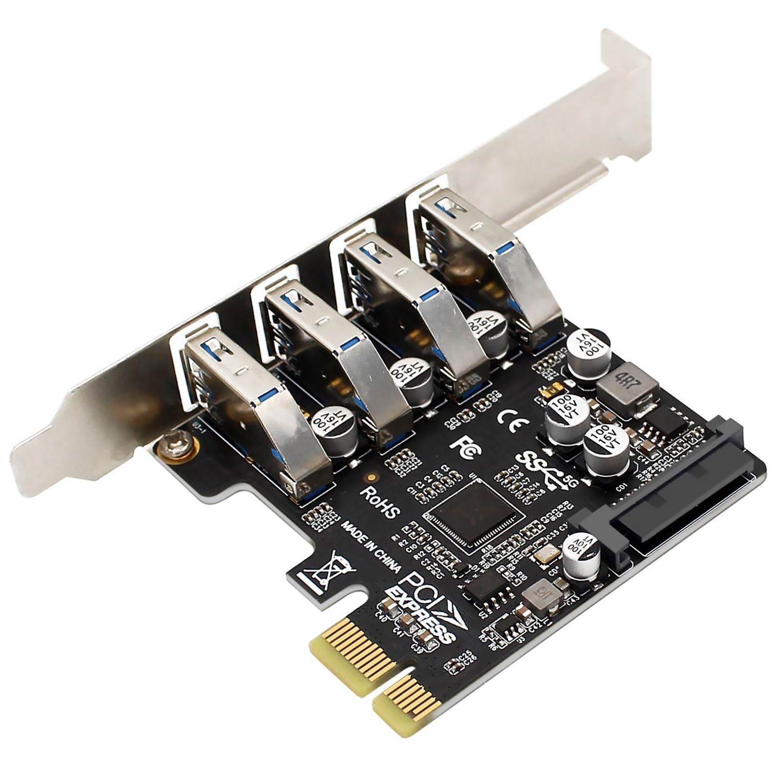 4-Ports USB 3.0 PCI-E Expansion Card PCI Express PCIe USB 3.0 HUB Adapter 5Gbps