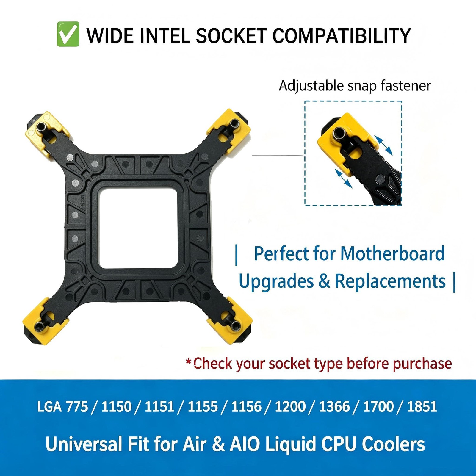 Universal CPU Cooler Backplate Kit for Intel LGA 1151 1700 1851 1366 775 Sock…