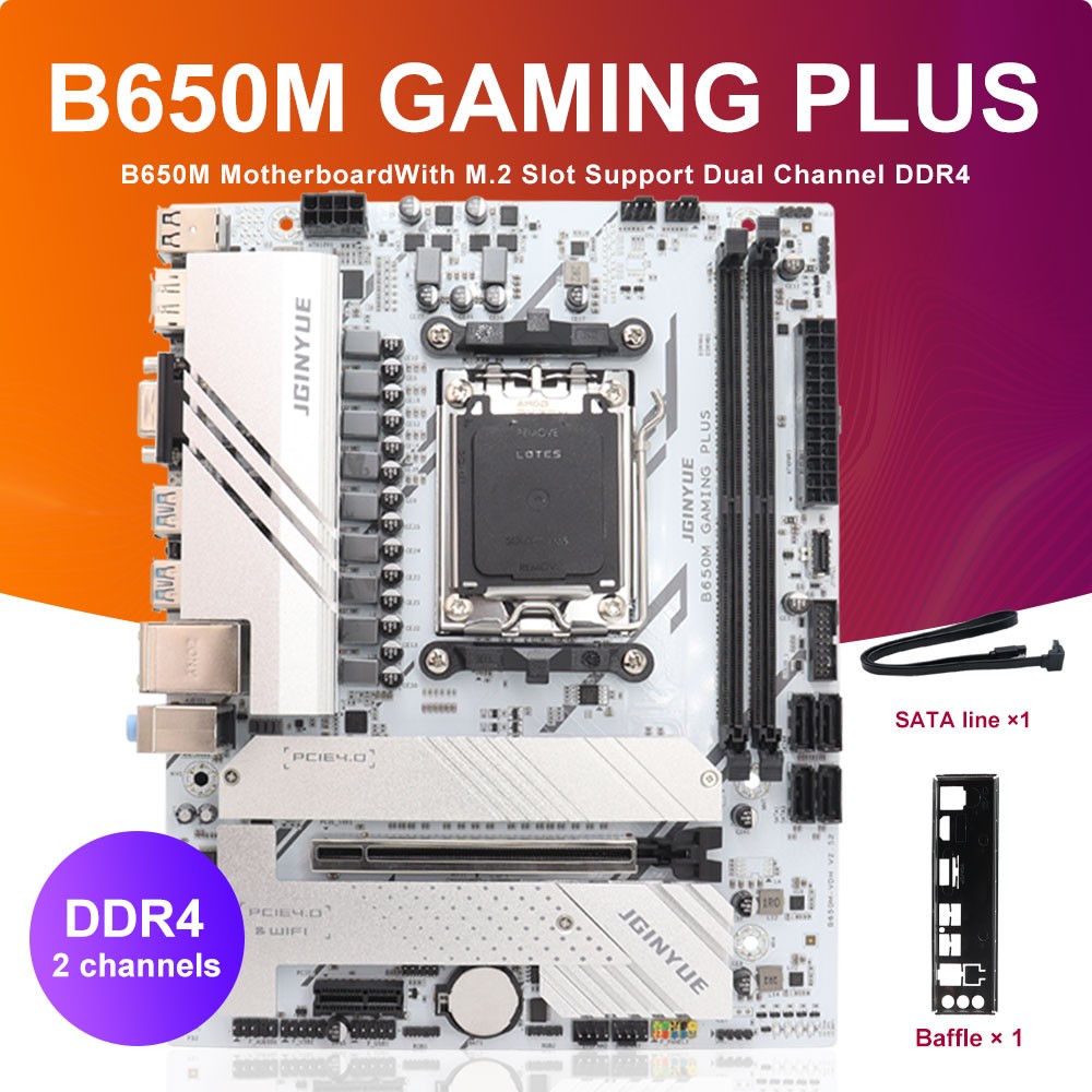 B650M Gaming Plus AM5 Motherboard Micor ATX, Ryzen 7000 series, 2 DDR5 Slots
