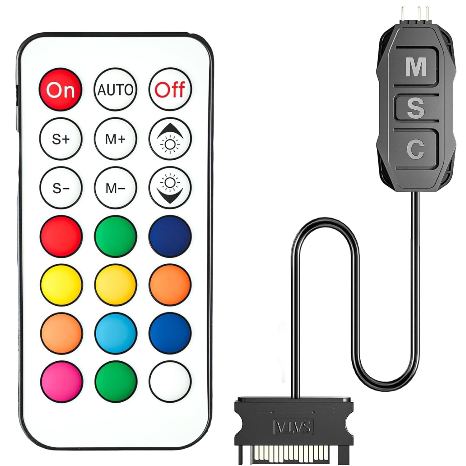 ARGB Controller Kit, GSCOLER RGB PC Fan Controller with 21 Key Remote Control, M