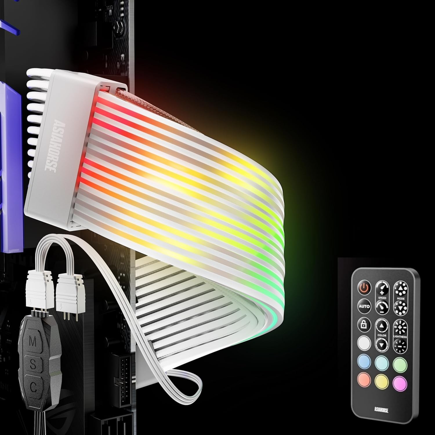 Aurora Pro RGB Cable Cover with 108 Addressable LEDs, RGB Power Cable