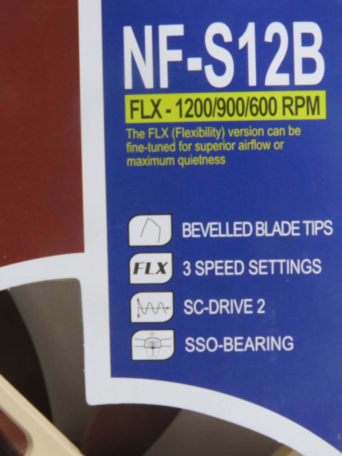 Noctua Brown 120MM 1200RPM Case Computer Knobs Blade Tips 3-Spd SSO Bearing Fan