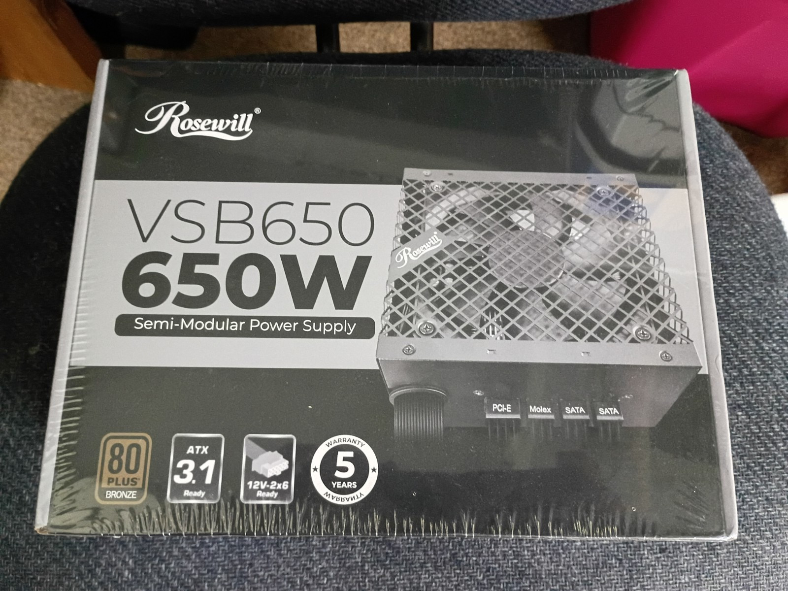 Rosewill VSB 650W 80+ Bronze, ATX 3.0 & 3.1, Semi-Modular Power Supply, NEW!