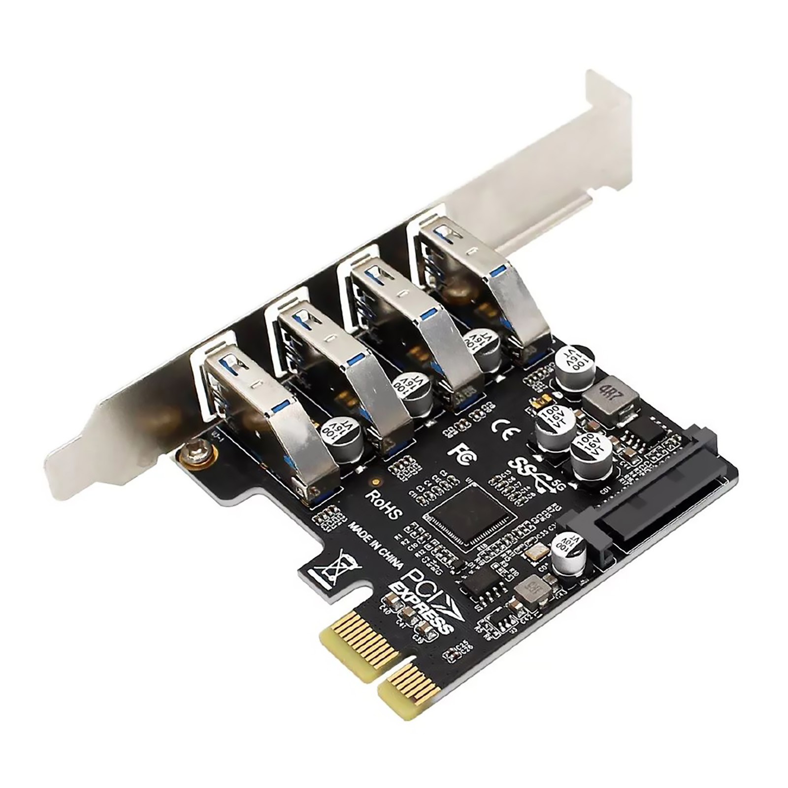 4 Ports PCI-E To USB 3.0 HUB PCI Express Expansion Card Adapter 5Gbps PH64 VL805
