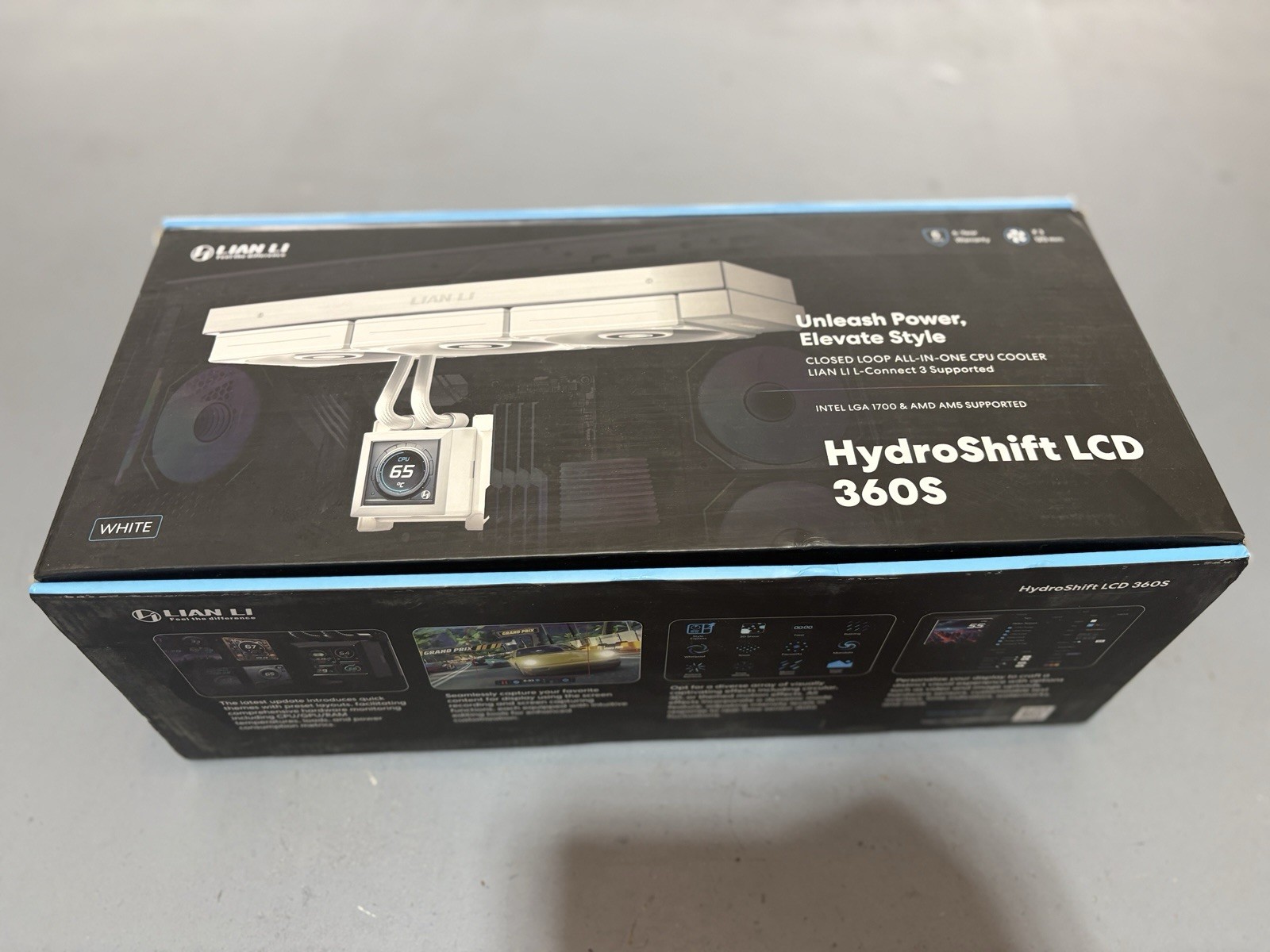 Lian Li HydroShift 360S White AIO Liquid CPU Cooler 2.88″ LCD 360mm