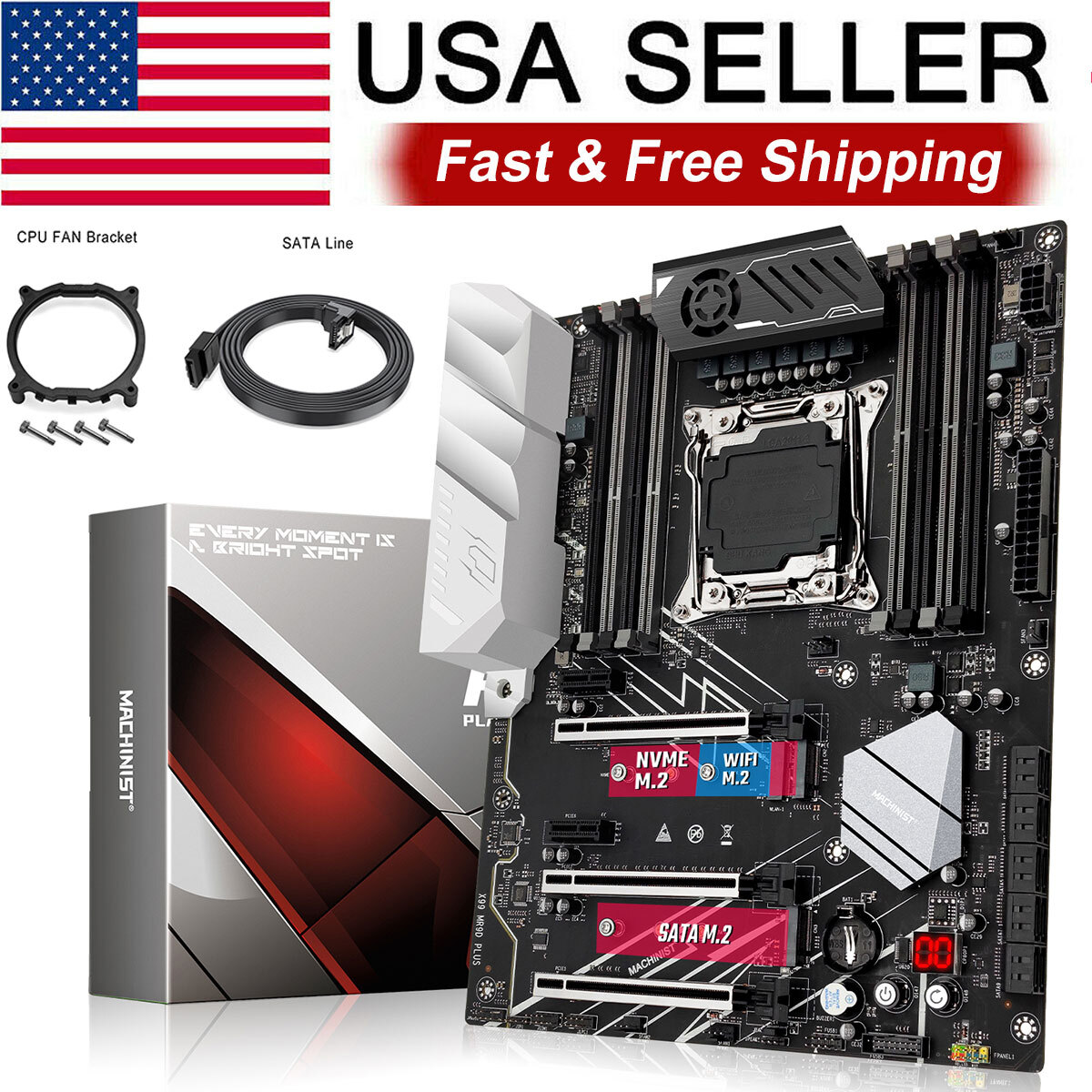 LGA 2011-3 X99 Motherboard DDR4 ECC NON-ECC RAM with WIFI NVME M.2 for E5 V3 V4