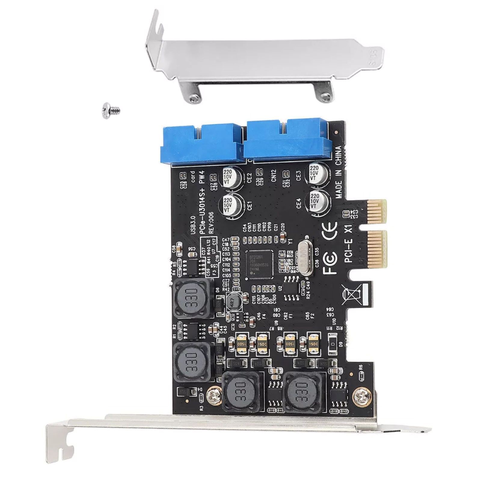 PCIE to Internal 2 Port 19Pin Header 4 Port USB 3.0 Expansion Adapter Card