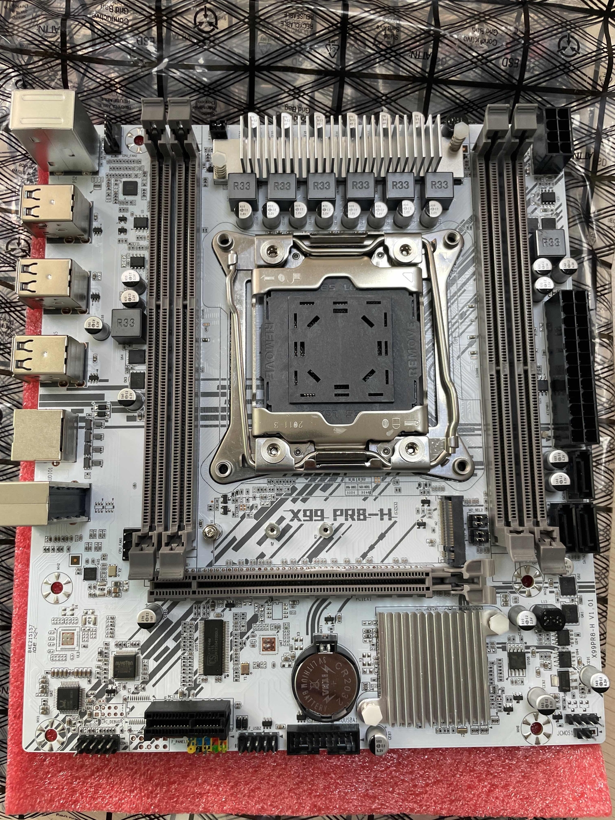 X99 PR8 White Motherboard LGA 2011-3 DDR3 DIMM NVMe/SATA M.2 SATA 2.0 PCIe 3.0