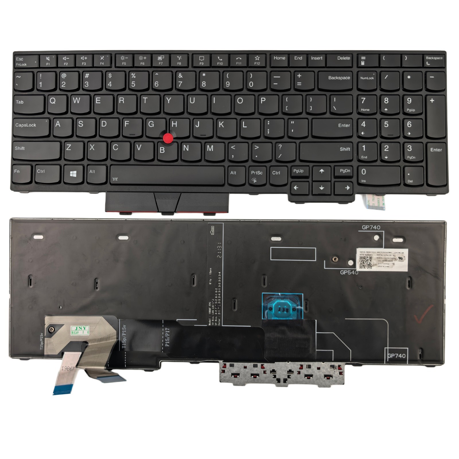 T15p Gen1/Gen2/Gen3 P15s Gen1/Gen2/Gen3 US Backlit Keyboard for ThinkPad with TP