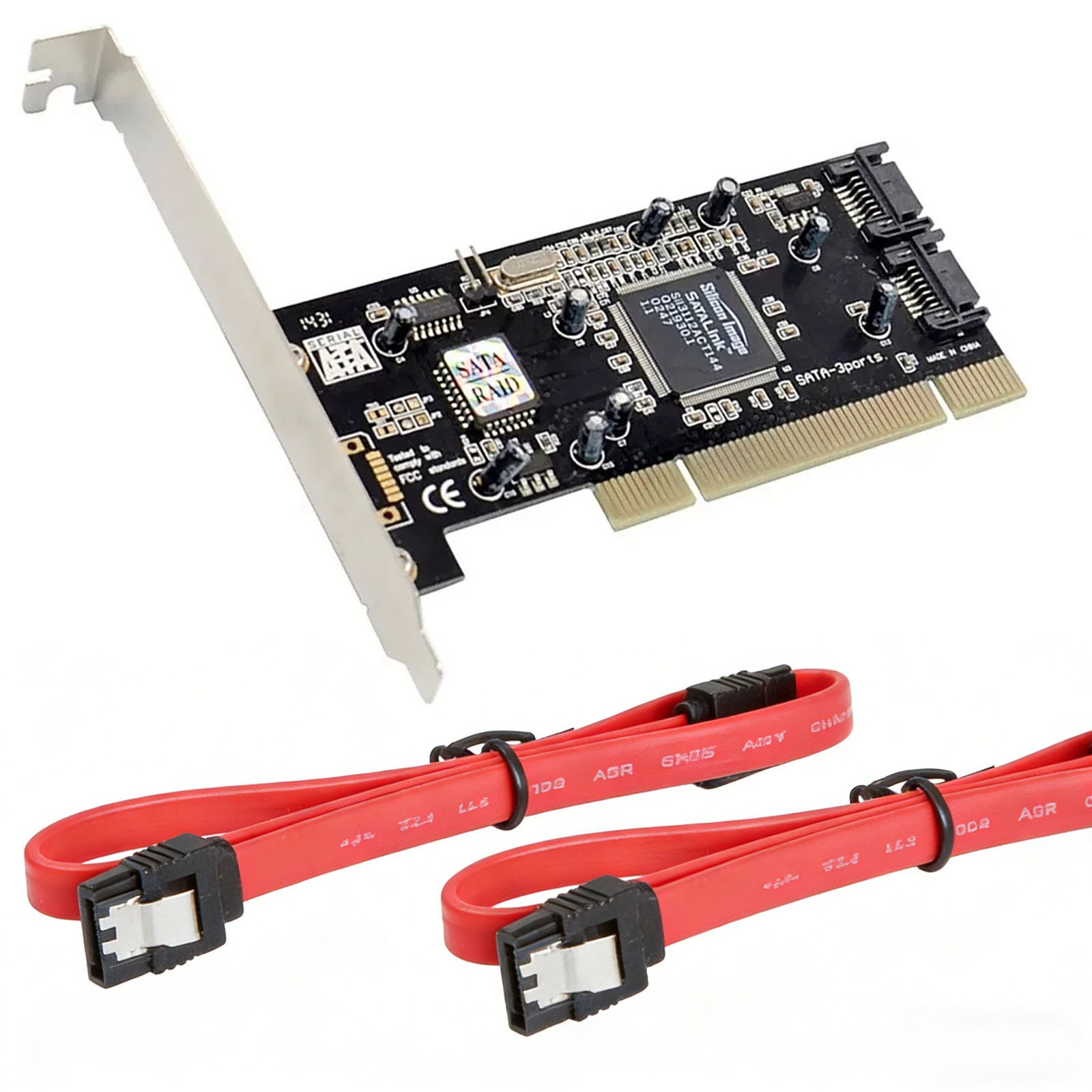 PCI To 2 Port SATA RAID Controller Card Sil3112 Chipset SATA PCI Controller Card